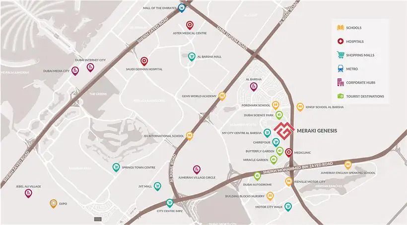 Meraki Genesis Residences Location Image