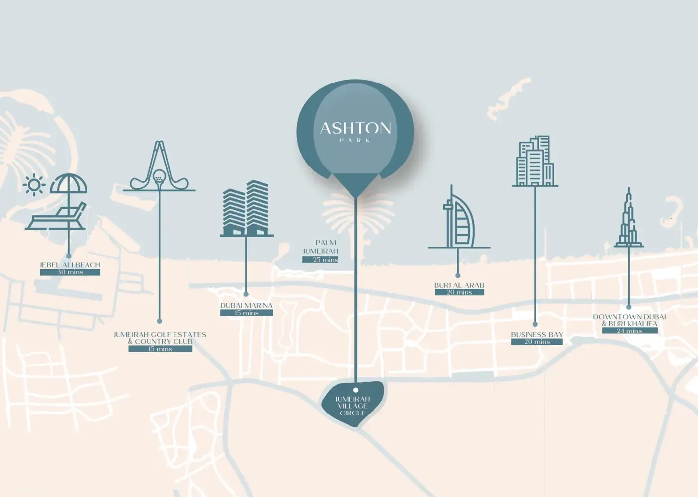 Mirfa Ashton Park Residences Location Image