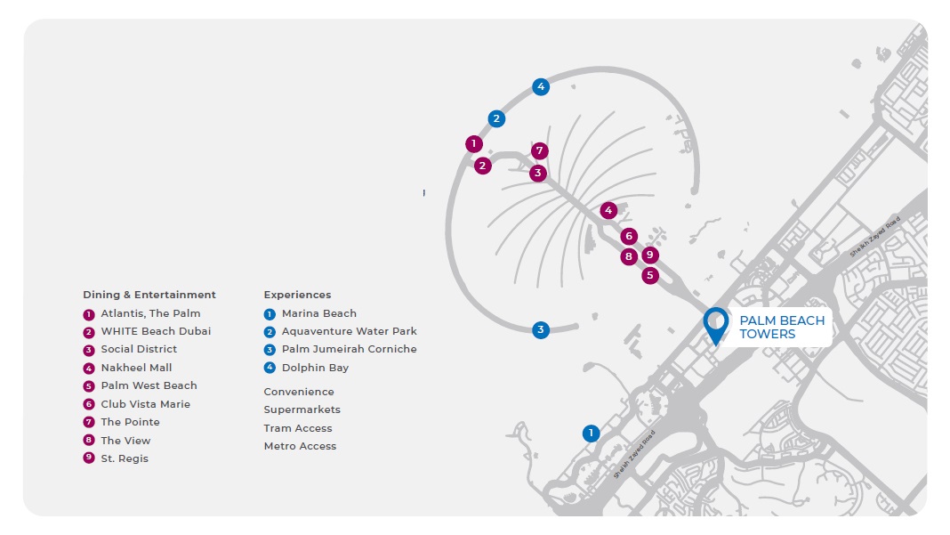 Nakheel Palm Beach Towers Location Image
