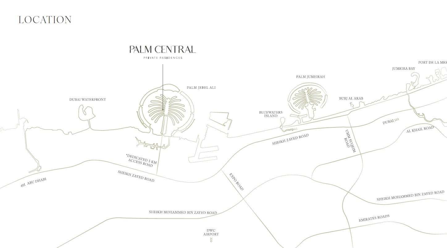 Nakheel Palm Central Private Residences Location Image