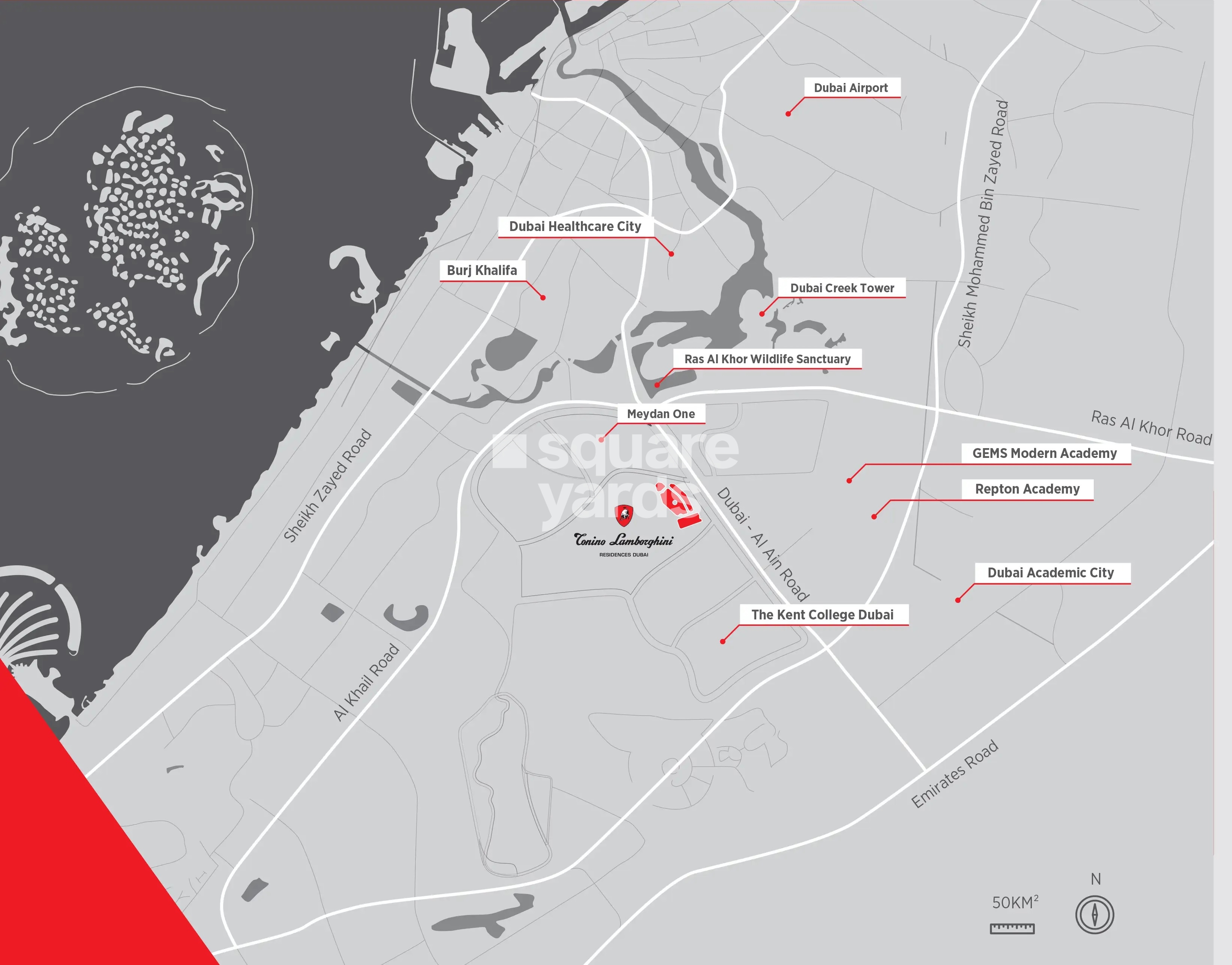 Oriental Tonino Lamborghini Residences Location Image