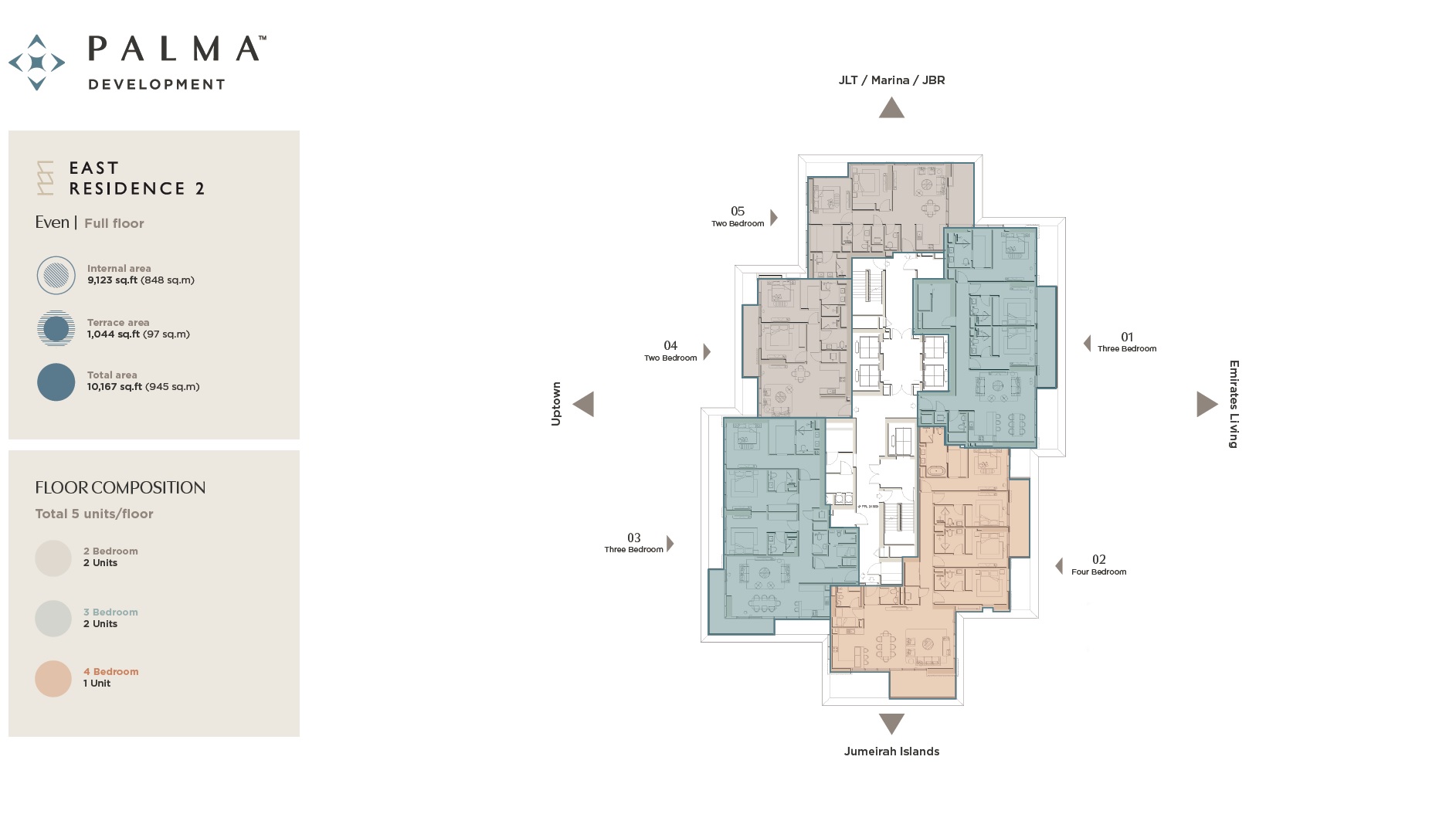 Palma East Residence Floor Plans