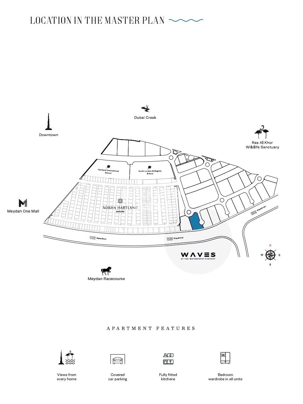 Sobha Hartland Waves Location Image