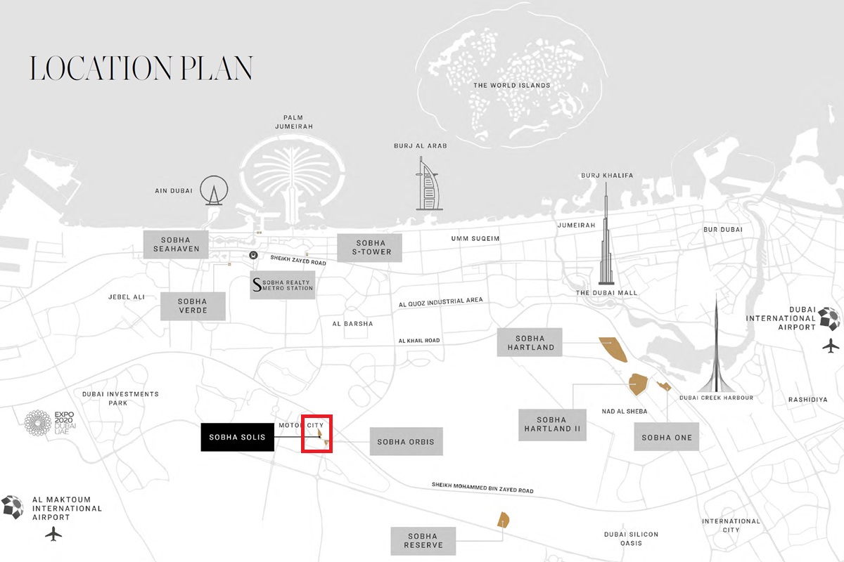 Sobha Solis Location Image