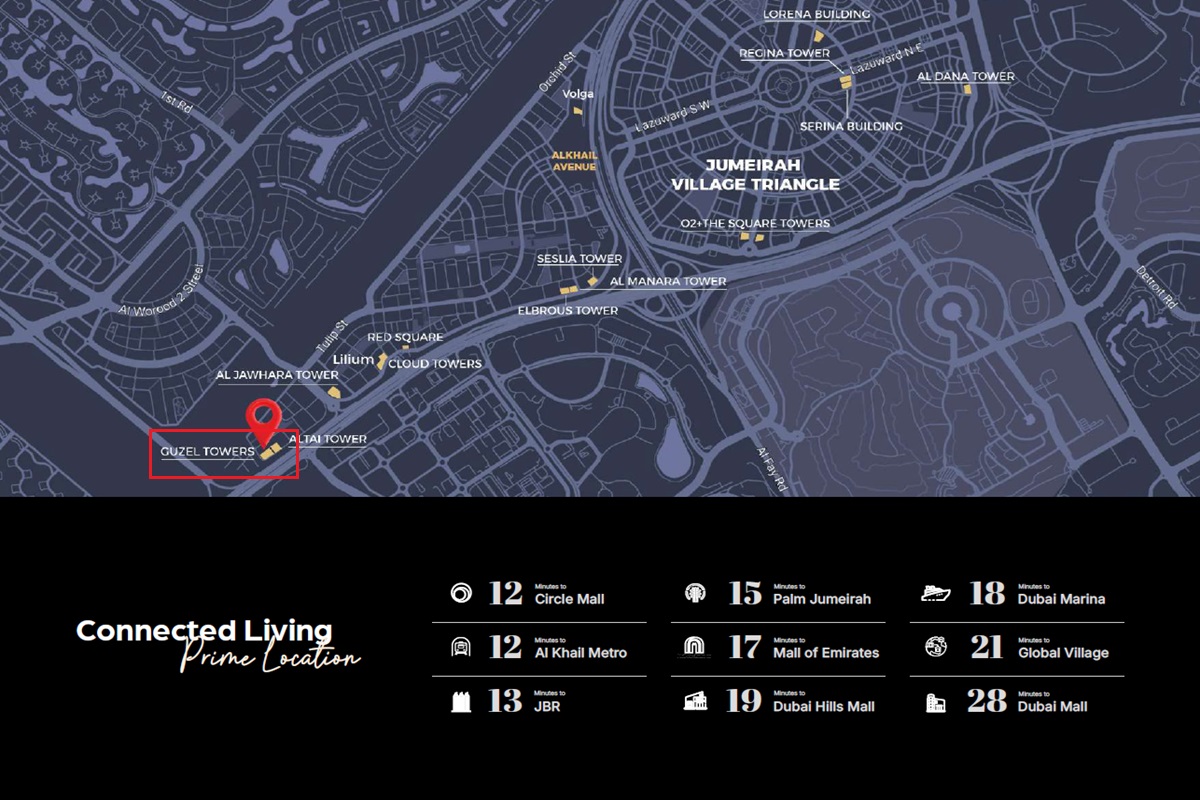 Tiger Guzel Towers Location Image