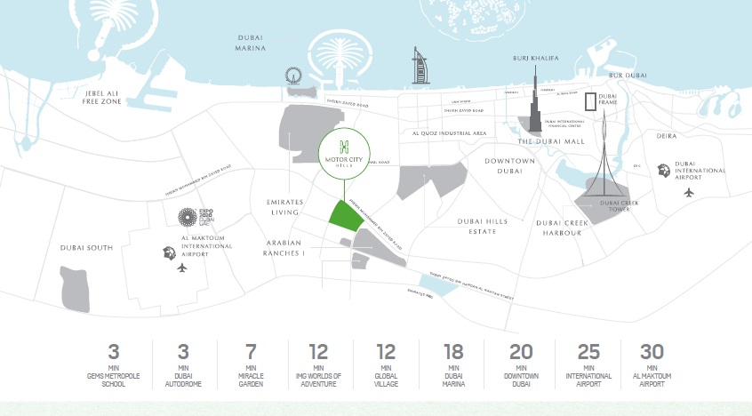 Union Motor City Hills Townhouses Location Image