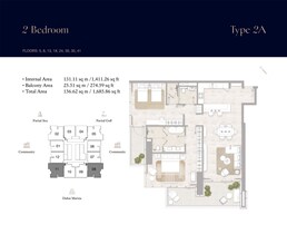 2 Beds 1685 Sq. Ft. Apartment in ABA Kempinski Marina Residences
