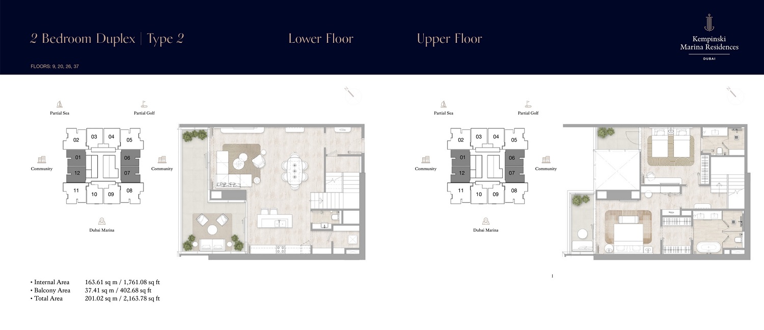 2 Beds 2163 Sq. Ft. Apartment in ABA Kempinski Marina Residences