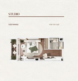 438 Sq. Ft. Studio in ADE Bararigate