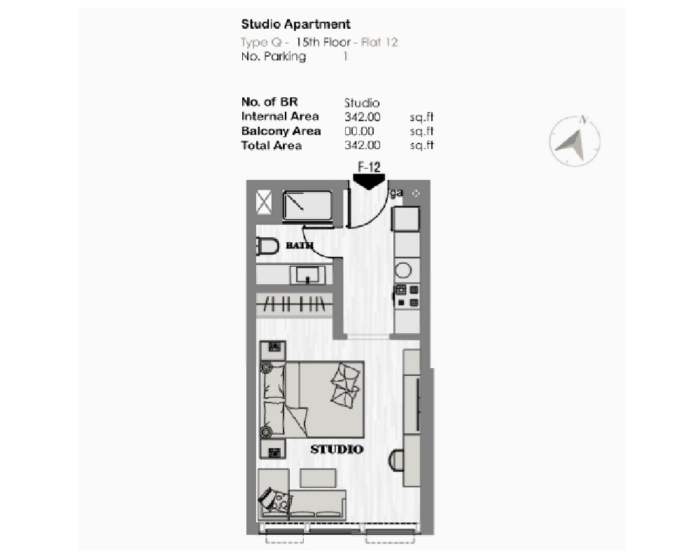 342 Sq. Ft. Studio in ADE Greygate Residences