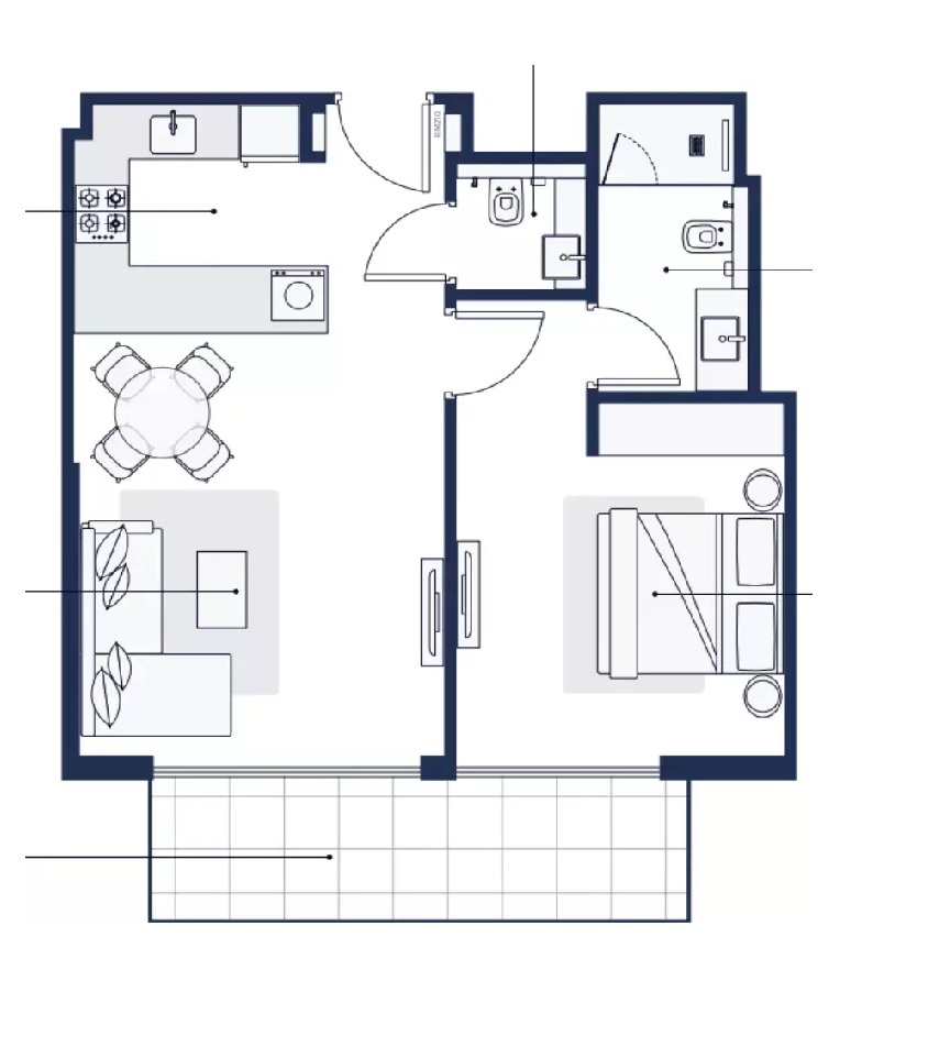 Adeba Azizi 1 Bed Layout