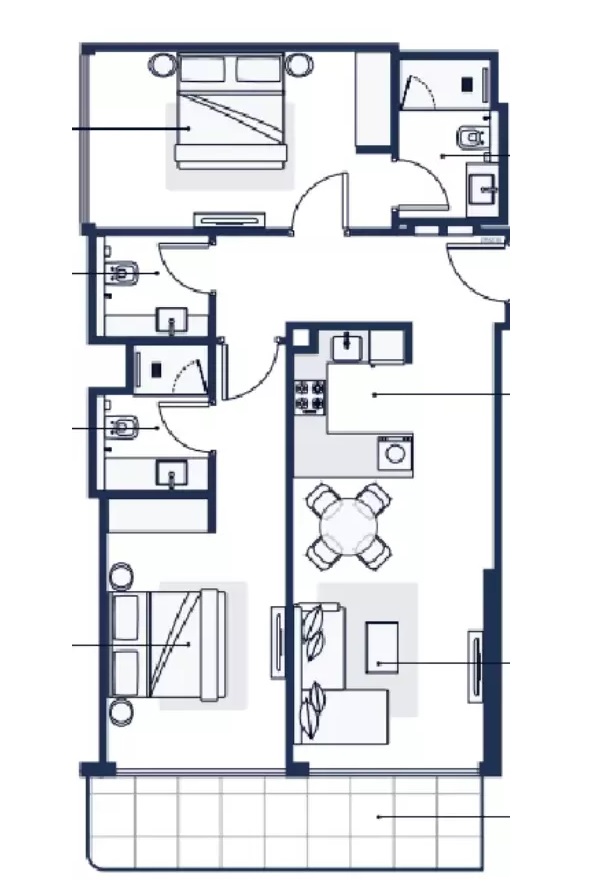 Adeba Azizi 2 Beds Layout