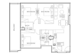 3 Beds 1355 Sq. Ft. Apartment in AG Ark Tower