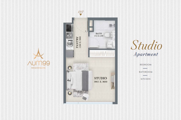 412 Sq. Ft. Studio in AG AUM 99 Residences
