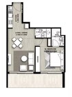 AG Whitecliffs Residences 1 Bed Layout