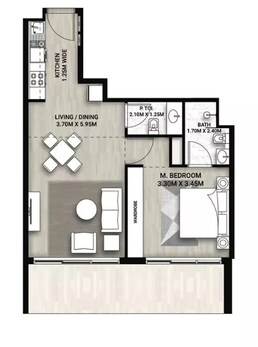 1 Bed 712 Sq. Ft. Apartment in AG Whitecliffs Residences