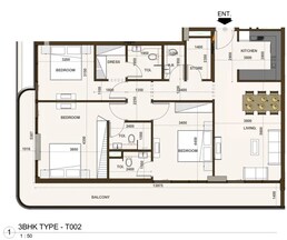 3 Beds 1512 Sq. Ft. Apartment in AGN Casa Aura
