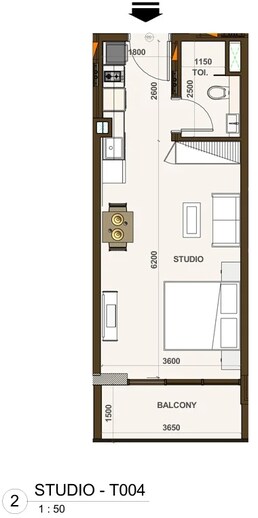 426 Sq. Ft. Studio in AGN Casa Aura