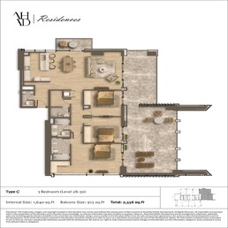 3 Beds 2556 Sq. Ft. Apartment in Ahad Residences