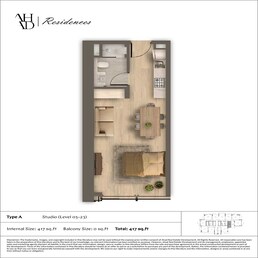 417 Sq. Ft. Studio in Ahad Residences