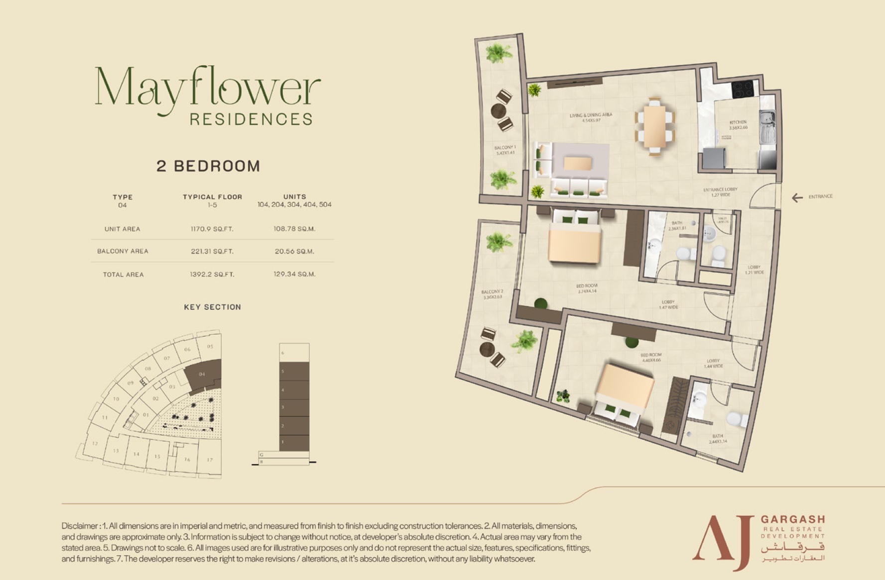 2 Beds 1392 Sq. Ft. Apartment in AJG Mayflower Residences