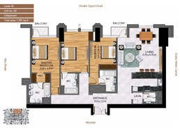 3 Beds 1767 Sq. Ft. Apartment in Al Habtoor Amna Tower
