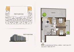 2 Beds 1367 Sq. Ft. Apartment in Al Helal Sports View Residence