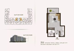 475 Sq. Ft. Studio in Al Helal Sports View Residence