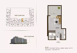 558 Sq. Ft. Studio in Al Helal Sports View Residence