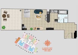 631 Sq. Ft. Studio in Al Jawhara Residence