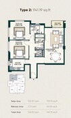 Al Marina Exotica 2 Beds Layout