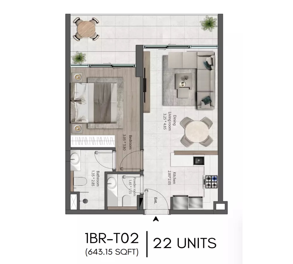 1 Bed 643 Sq. Ft. Apartment in Al Mizan The Harmony