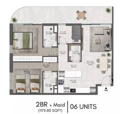 2 Beds 1176 Sq. Ft. Apartment in Al Mizan The Harmony