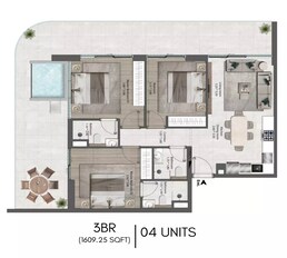 3 Beds 1609 Sq. Ft. Apartment in Al Mizan The Harmony