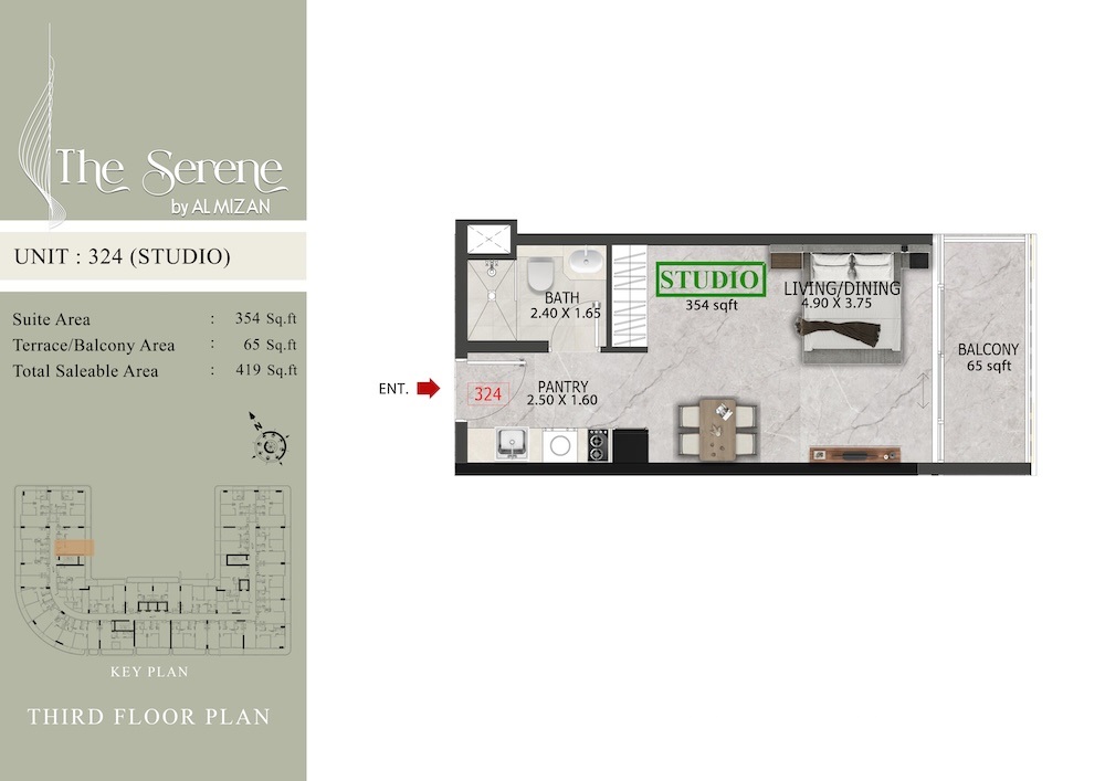 419 Sq. Ft. Studio in Al Mizan The Serene