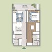 Al Oasis Residences 1 Bed Layout