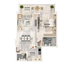 1 Bed 963 Sq. Ft. Apartment in Al Sayyah Residence