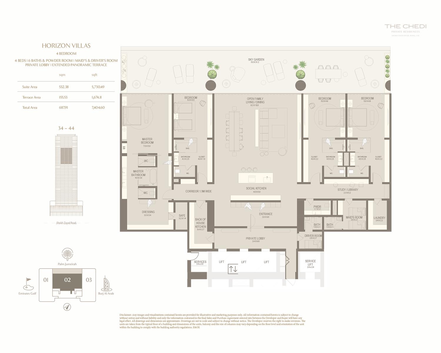 Al Seeb The Chedi Private Residences 4 Beds Layout