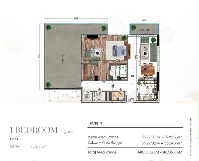 1 Bed 1593 Sq. Ft. Apartment in Al Seeb Welcome Residency