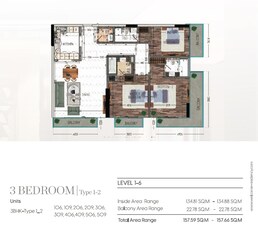 3 Beds 1697 Sq. Ft. Apartment in Al Seeb Welcome Residency