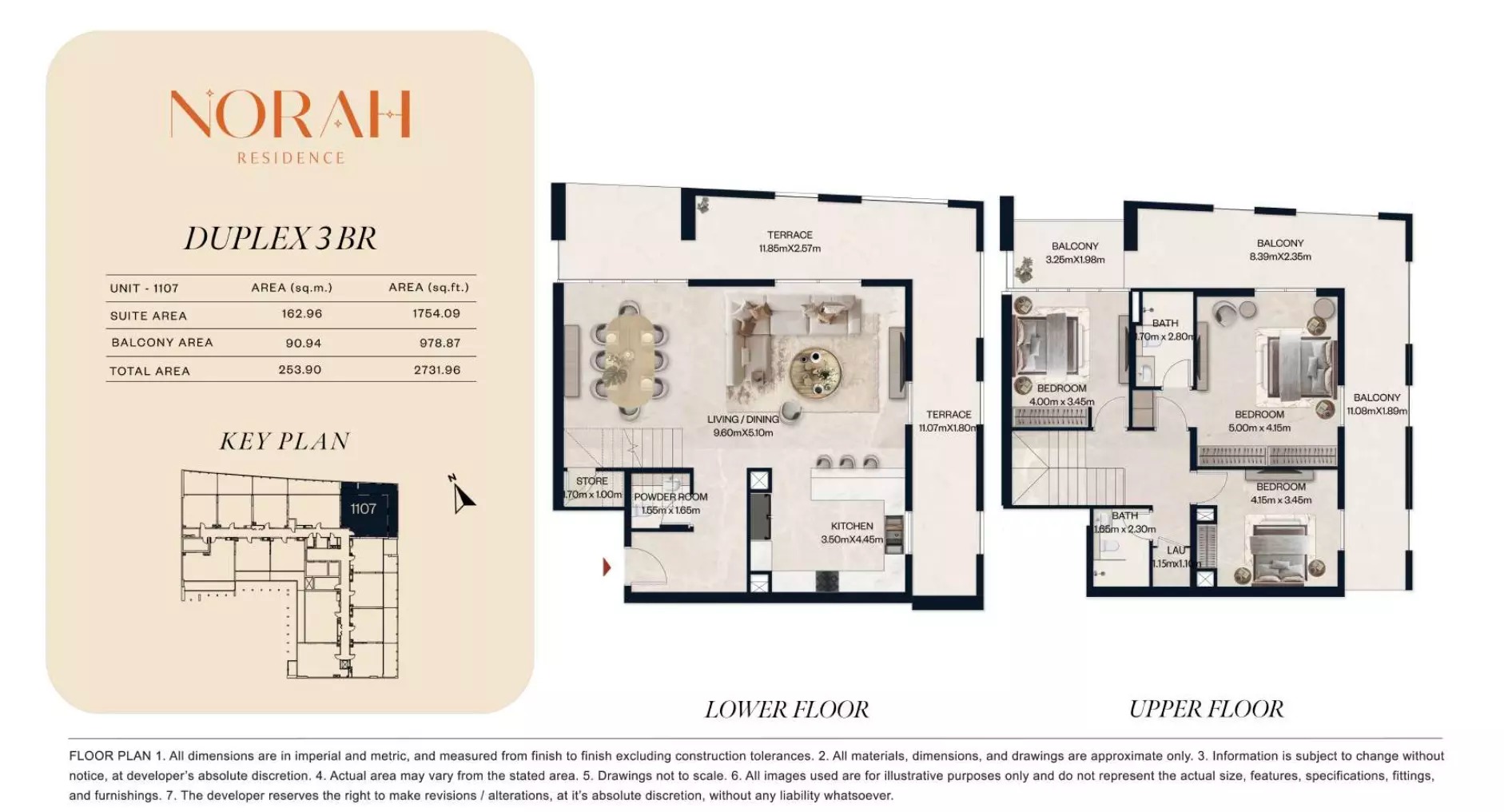 3 Beds 2731 Sq. Ft. Apartment in Al Tareq Norah Residence