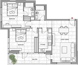 2 Beds 1087 Sq. Ft. Apartment in Al Yakka Waha Living