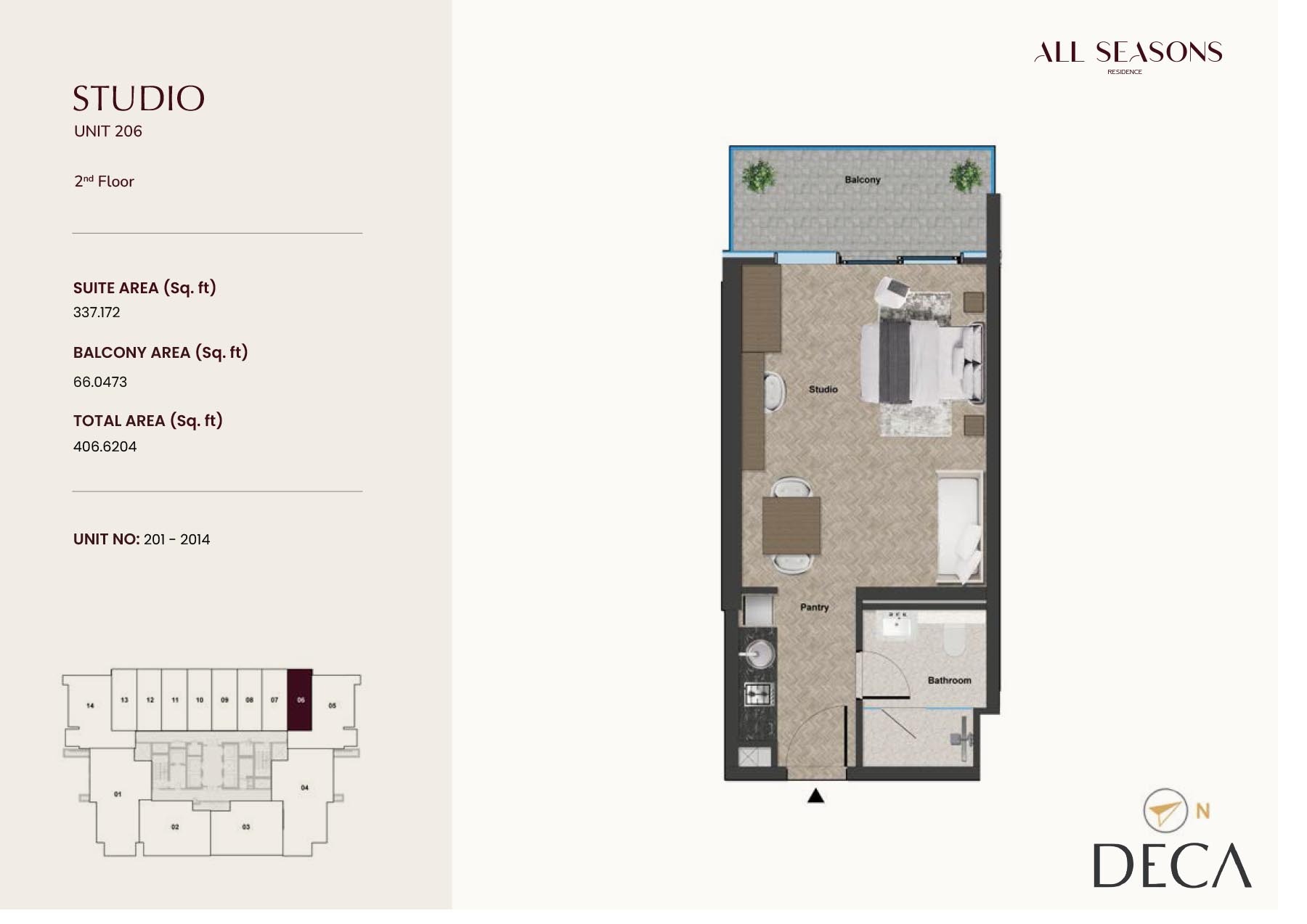 407 Sq. Ft. Studio in Al Zarooni All Seasons Residence