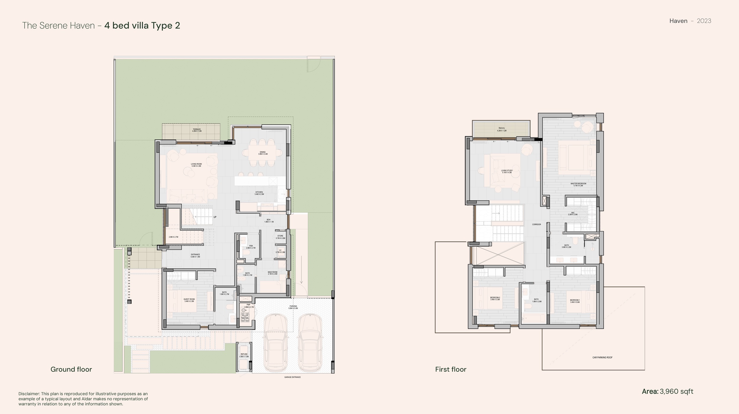 Aldar Haven 4 Beds Layout
