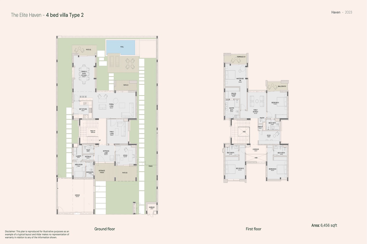 Aldar Haven 4 Beds Layout