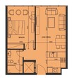 Alexis Tower 1 Bed Layout