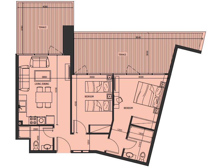 2 Beds 1176 Sq. Ft. Apartment in Alexis Tower