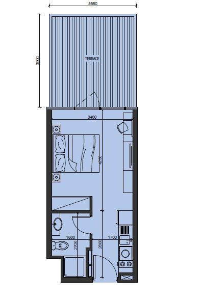 293 Sq. Ft. Studio in Alexis Tower