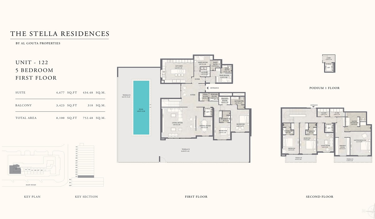 Algouta The Stella Residences 5 Beds Layout