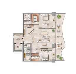2 Beds 2572 Sq. Ft. Apartment in Alta Maison Margiela Residence